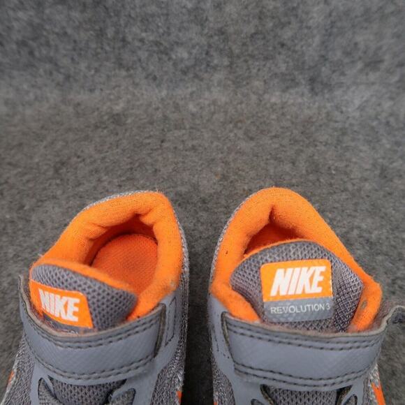 Nike Shoes Baby Toddler 6 Sneaker Revolution 3 Trainer Active Casual Grey Orange - Picture 5 of 13